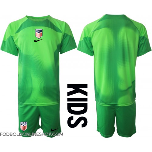 Forenede Stater Målmand Udebane Trøje Børn VM 2022 Kortærmet (+ Korte bukser)